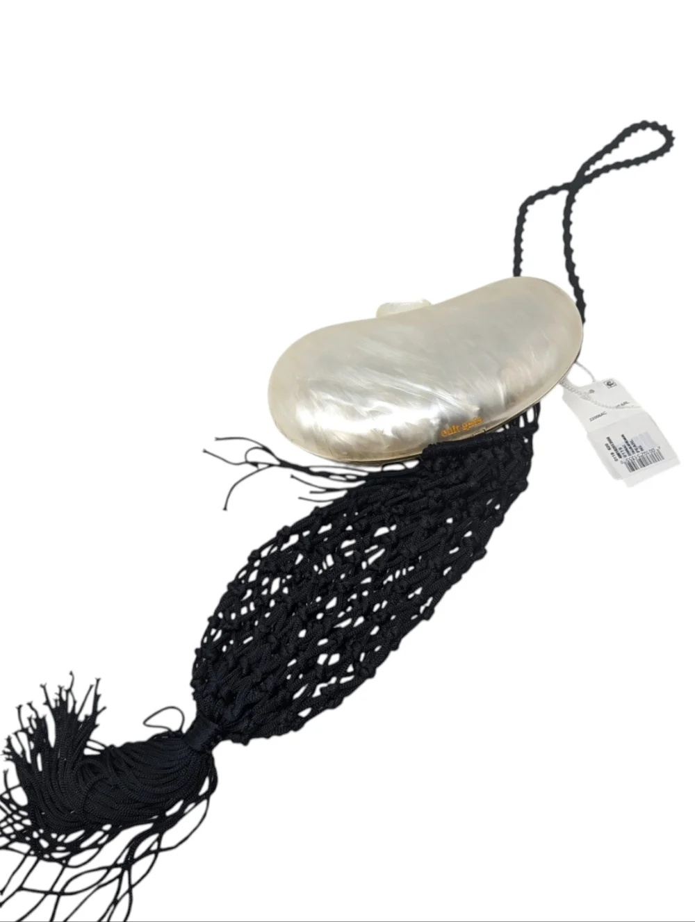 NWT Cult Gaia Tallulah Pearl Clutch with Black Macramé Bag - Picture 10 of 16